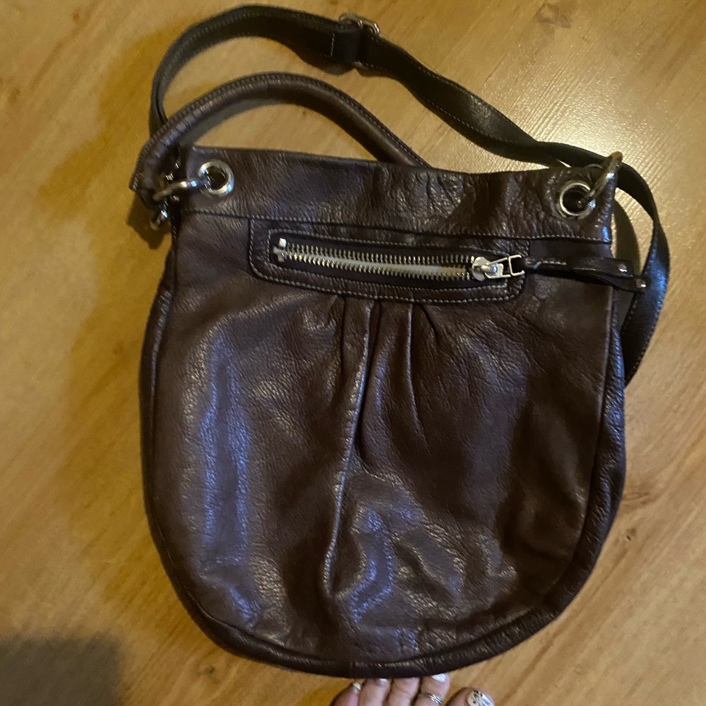 Roots Brown Leather Hobo Bag
